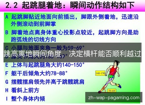 跳高离地瞬间角度，决定横杆能否顺利越过